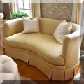 F01. Hickory Chair curved sofa. 32&rdquo;h x 70&rdquo;w x 42&rdquo;d 
